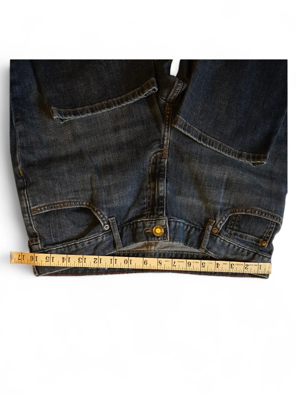 Eddie Bauer Womens Boyfriend Relaxed Distressed Jeans Size 10 Dark Wash - Picture 10 of 14